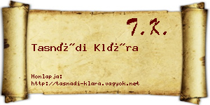 Tasnádi Klára névjegykártya